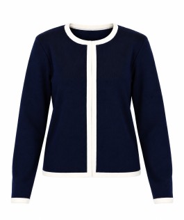 Jachetă lână navy/alb